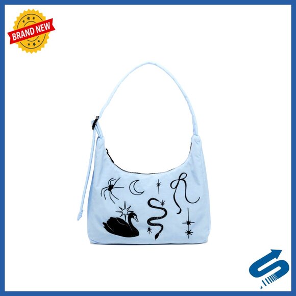 Mini Nylon Shoulder Bag with Adjustable Strap and Zip Pocket